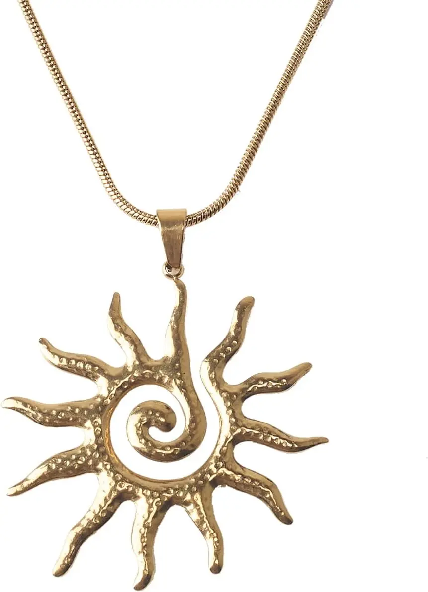 

Necklace Adjustable Spiral Design for Women Gift Bohemian Vintage Pendant Jewelry