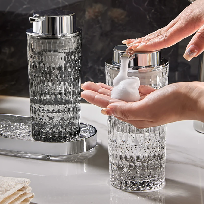 Glass Bubbler Emulsion Bottle Bathroom Soap Bottle Hand Sanitizer Shampoo Water Bottle Bathroom Decoration Bathroom Accessories