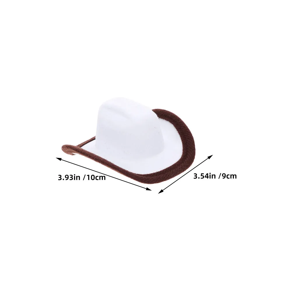 5Pcs Mini Cowboy Hats for Wine Bottles Western Bottle Topper Decor Brown Trim Festive Party Hat Decoration Bulk Small Cowboy