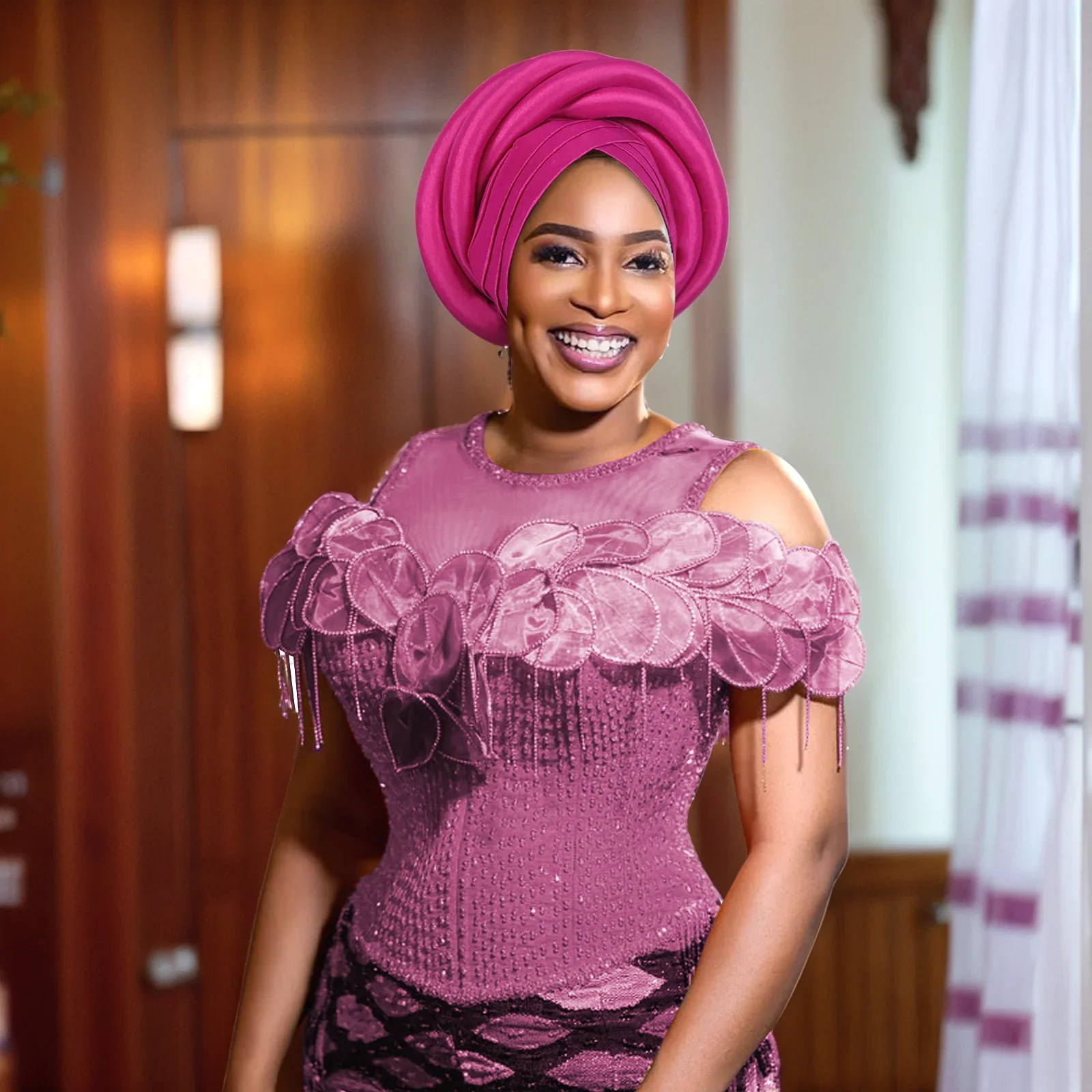 

Нигерия необработанный шелк авто геле головной убор мусульманская шляпа вечерние головные уборы тюрбан с витой косой шапка для женщин африканские женские повязки на голову