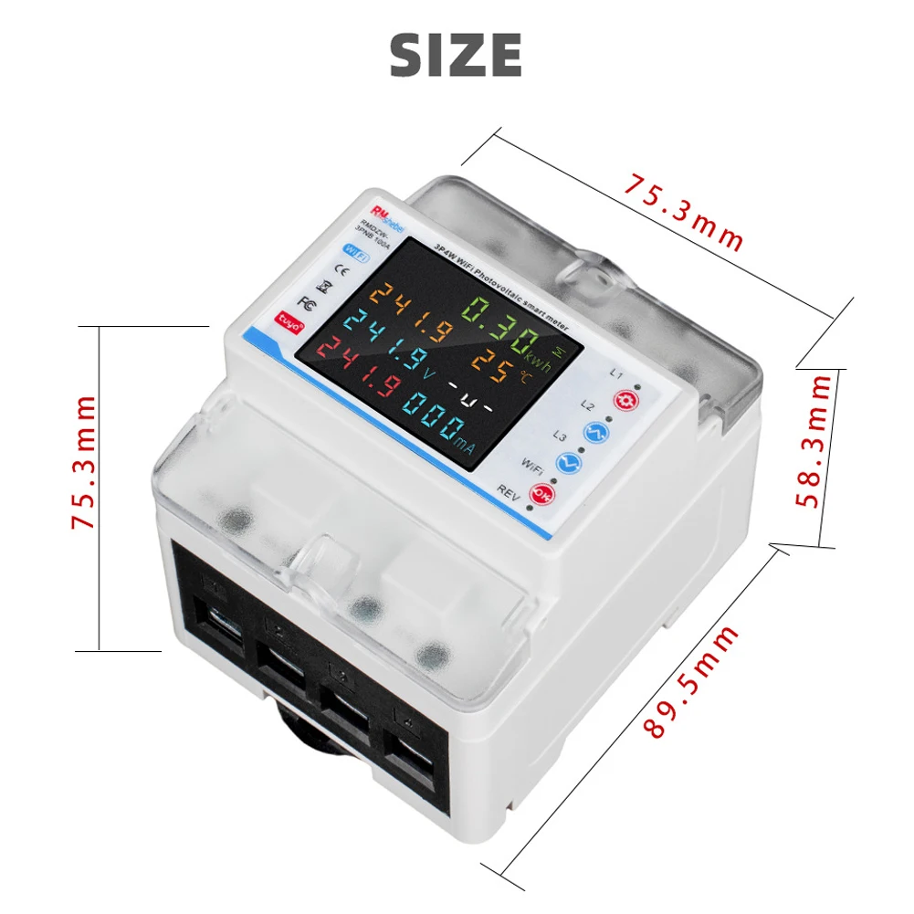 Imagem -02 - Tuya Wifi Smart Circuit Breaker Medição Bidirecional Power Meter Interruptor de Reclosure com Múltiplas Proteções Cronograma