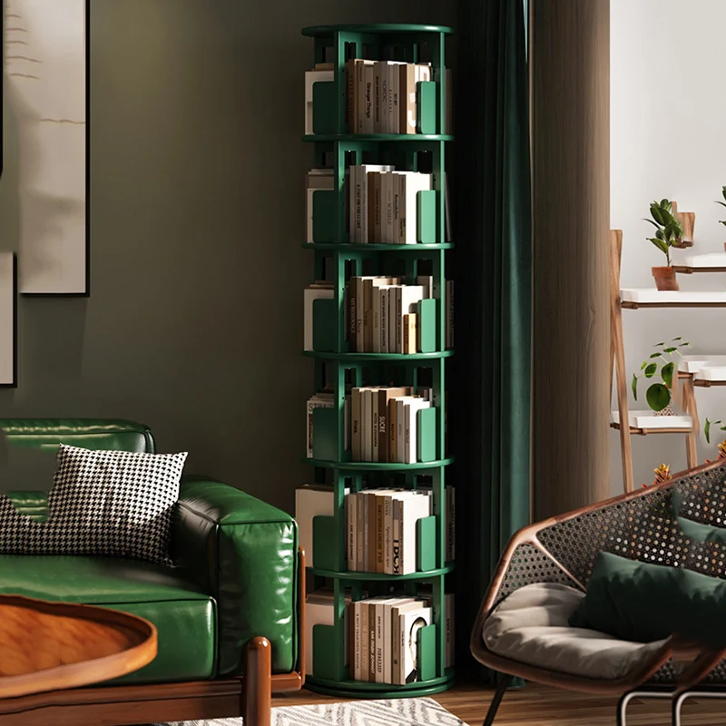 

Floor Rotating Bookcases Minimalist Narrow Standing Aesthetic Display Bookcases Storage Decoration Estante Livros Home Furniture