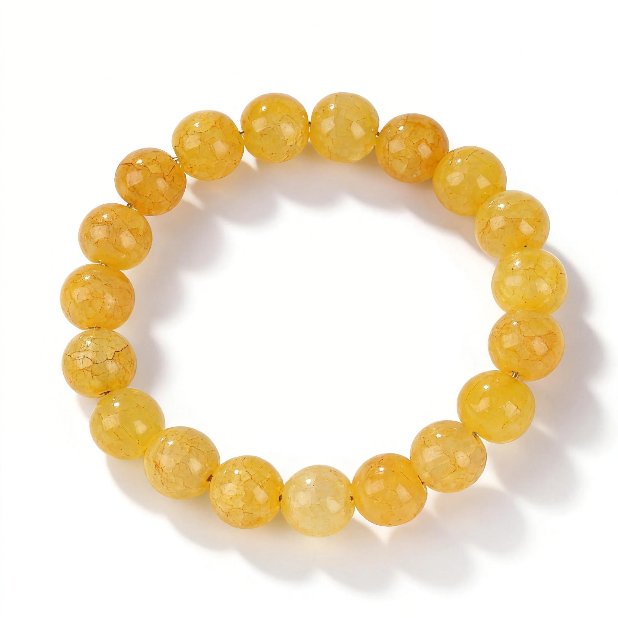 Glamorous Yellow Crystal Beaded Bracelet
