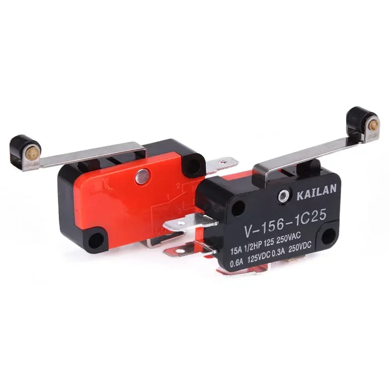 2PCS V-156-1C25 15A The micro switch, Push Button SPDT Momentary Snap Action Limit switch, travel switch