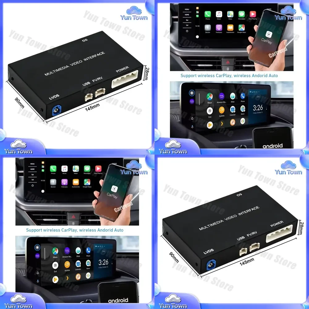 Wireless CarPlay Box for V40 V60 S60 XC60 Android Auto Upgrade Adapter with Navigation Software Phone Mirror Link DSP Kit
