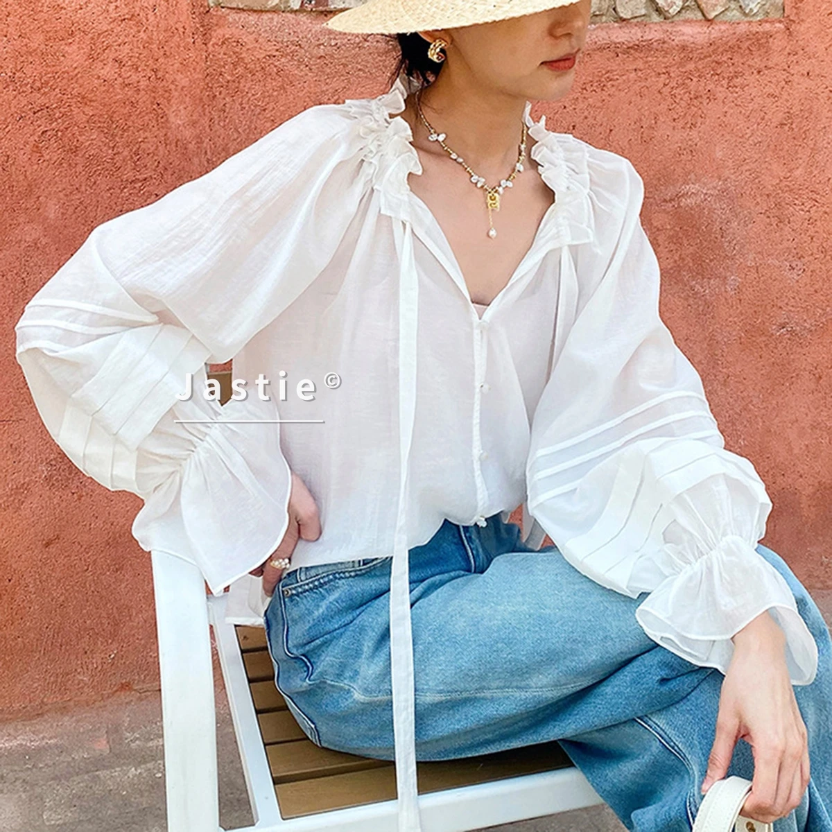 

Heavy Eyelet Embroidery Boho Blouse Women Sexy Deep V Neck Guipure Lace Patchwork Shirt Elegant Lantern Sleeve Beach Chic Top