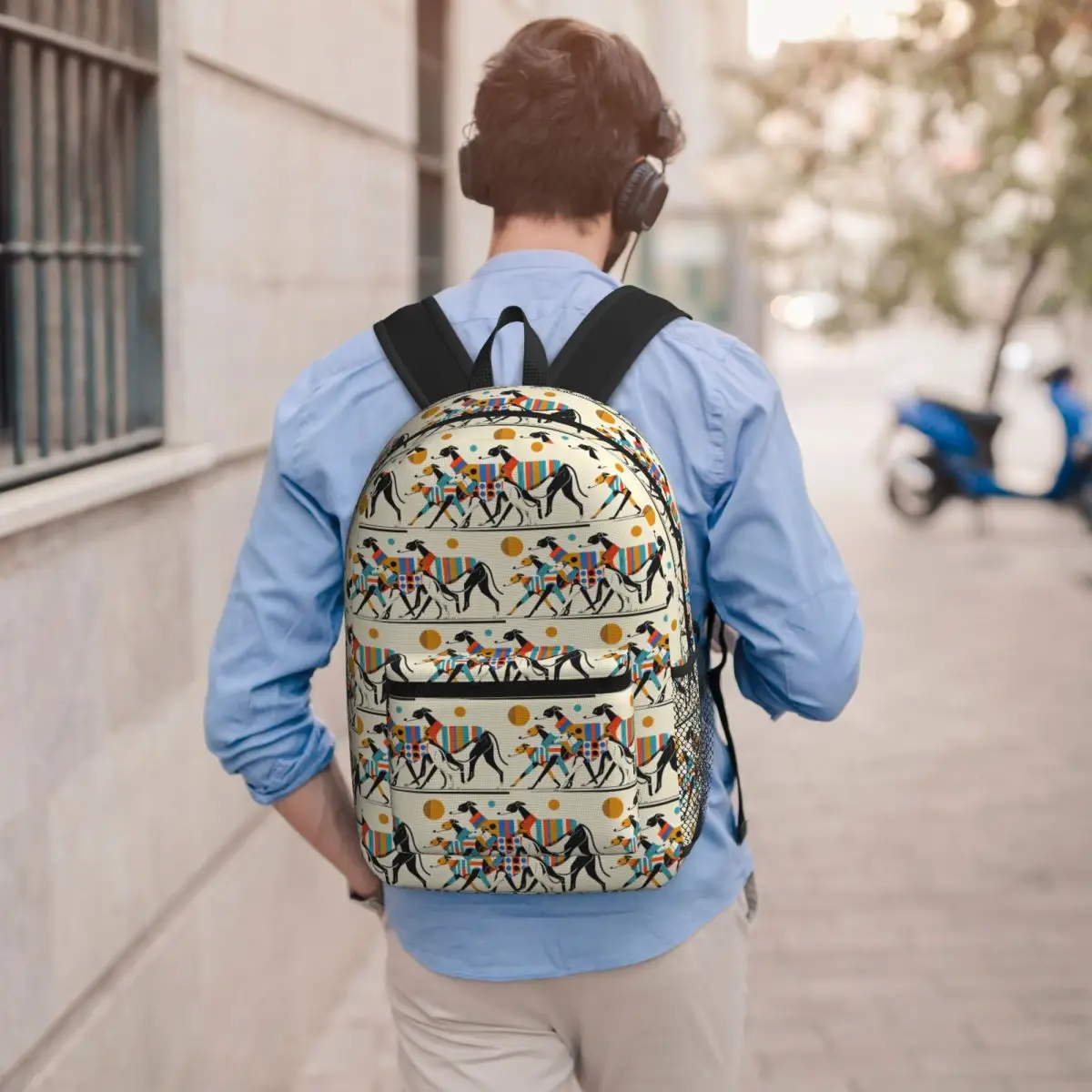 Sighthound Greyhound Whippet Lurcher Student Backpack School Bag Hiking Travel Daypack for Boys Girls Bookbag Shoulder Bags