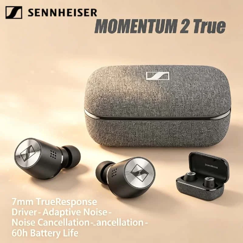 2026 Original SENNHEISER MOMENTUM True Wireless 2 ANC Earphones 7mm Driver aptX HiFi Stereo Sports Running IPX4 28H Battery Life