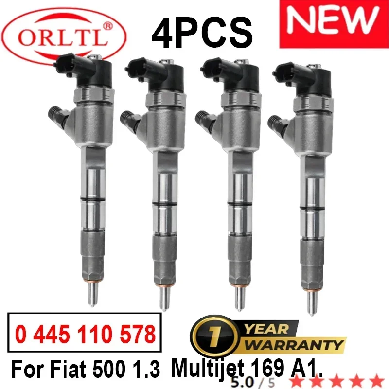 

4 НОВЫХ Оригинальных Топливных Форсунки 0445110578 (NOZZLE 0 445 110 578) для Fiat 500 1.3 Multijet 169 A1
