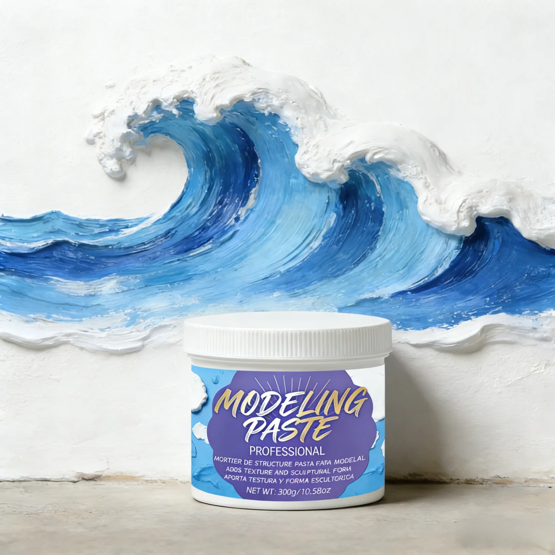 Acrylic Modeling Paste, 16.9fl.oz/500ml White Texture Gel for Artists & Students, Fast Drying, Crack Resistant