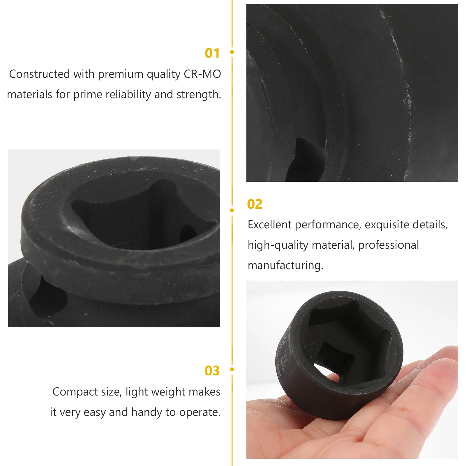 

1Pcs Hexagonal Pneumatic Tire Sleeve Head Strong Design Practical Impact Socket Tool Impact Socket Sleeve Vehicle Repair Parts