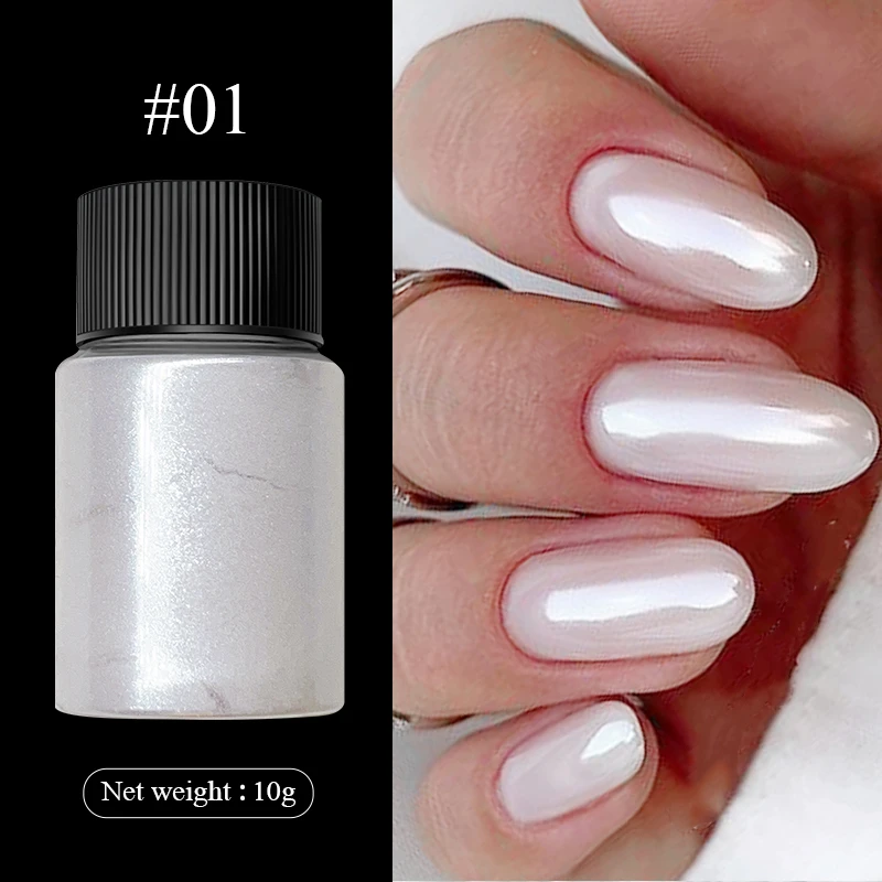

1Box Cherry Pink Chrome Pearl Nail Powder Gradient Mirror Effect Nail Art Glitter Auroras Rubbing Dust Nail Art Decoration 10g