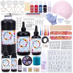 Kit di colla in resina UV dura, polimerizzazione ultravioletta, resina epossidica ad asciugatura rapida, colla UV, strumenti per la creazione di gioielli fai da te, stampo in resina, indurente in gel