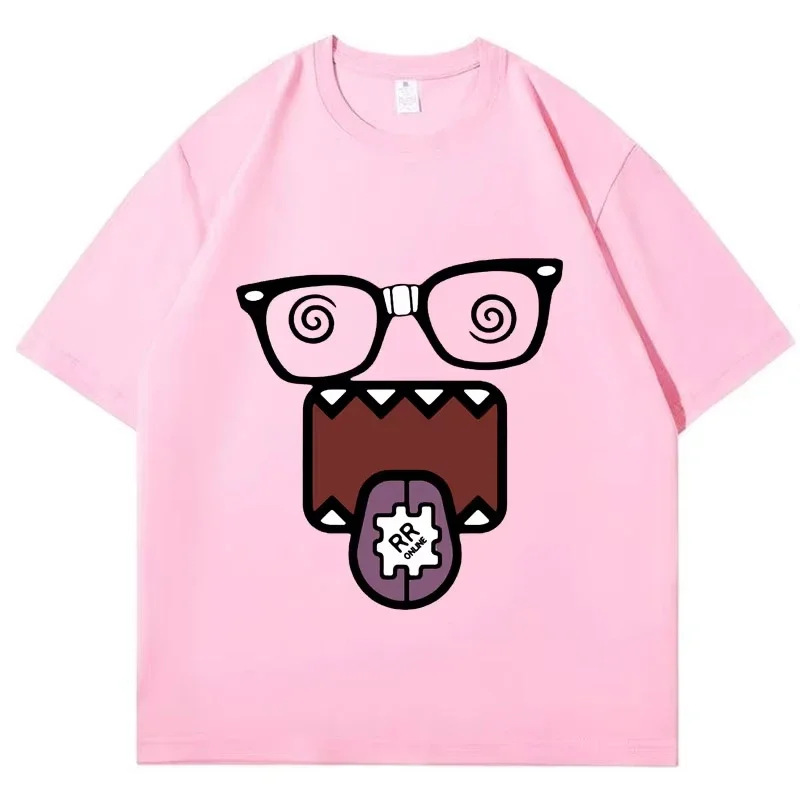 Domo Kun Funny Meme T Shirts Men's Women Clothes Classic Cotton Casual Tee Shirts Short Sleeve Summer T-shirt Tops Streetwear