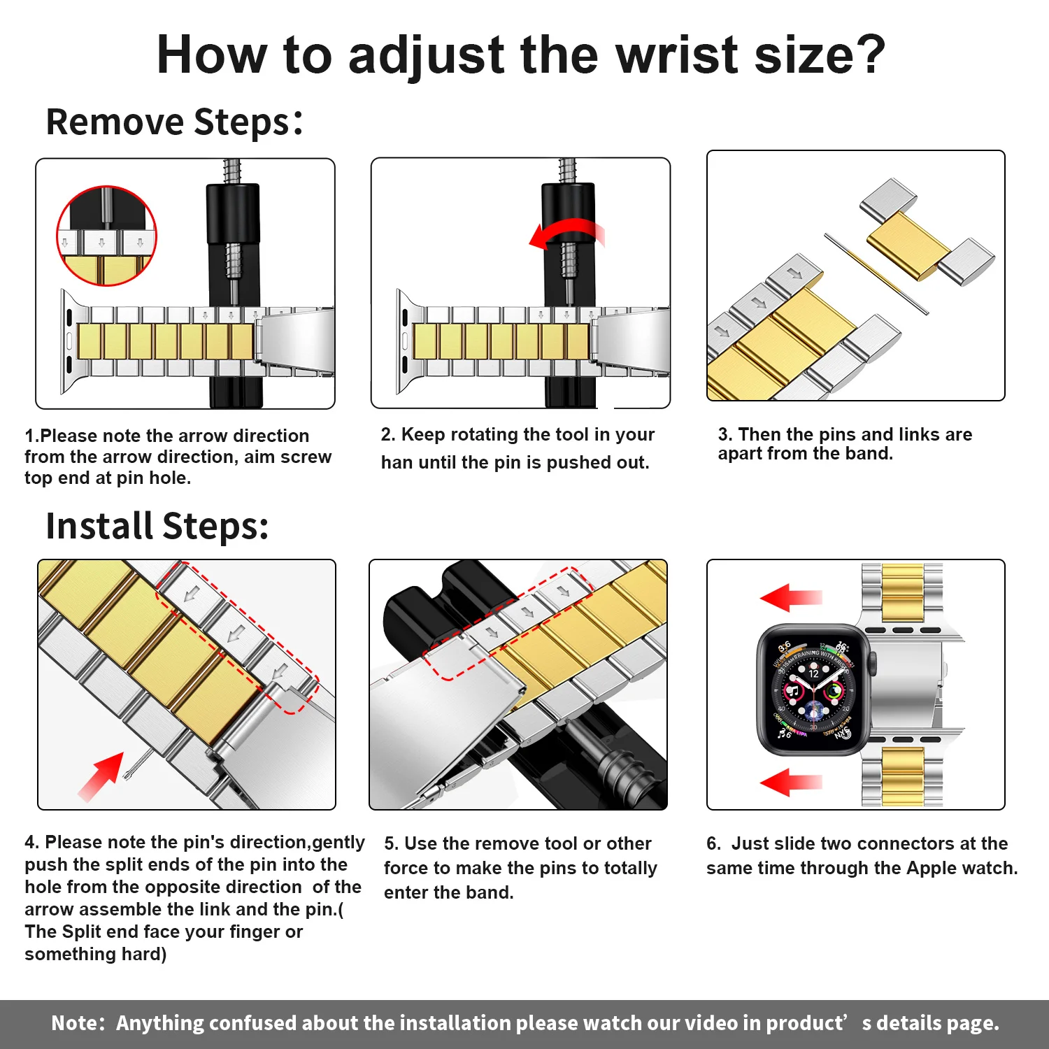 Neues Metallarmband für Apple Watch 12 11 10 46mm 45mm 44mm Edelstahl-Armband IWatch 9 8 7 6 SE 42mm 41mm 40mm 38mm Band – Detail 32