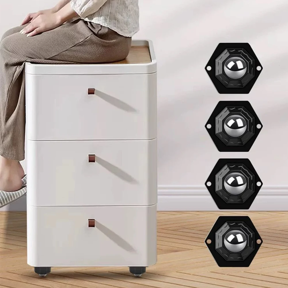 عجلات عالمية ذاتية اللصق عجلة دوارة بكرة صغيرة لصندوق تخزين الأثاث خزانة القمامة الأجهزة المنزلق الأسطوانة #3