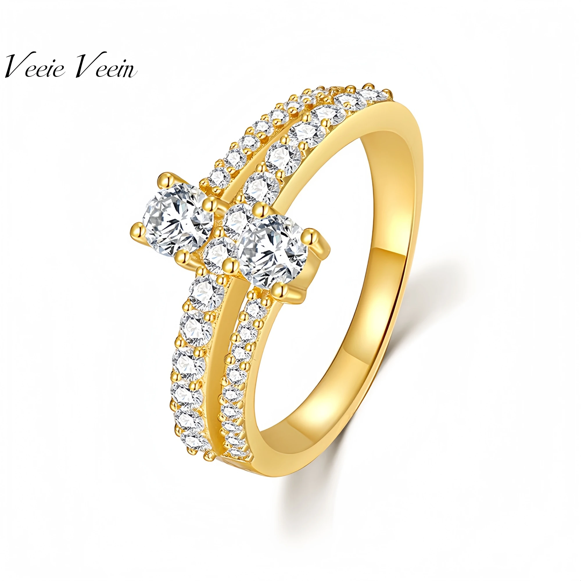 

Veeie Veein Luxury Brand Hollowed-Out Cuban Moissanite Ring GRA Certificate S925 Shaped Fashion Women Floral Ring