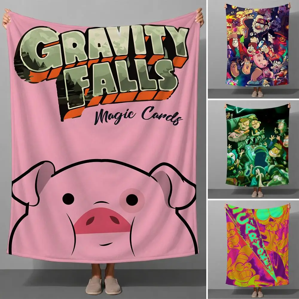 Cartoon Gravity Falls Bill Cipher Throw Soft Flannel Throw Blanket for Couch Bed Sofa Warm Cozy Lightweight All Season