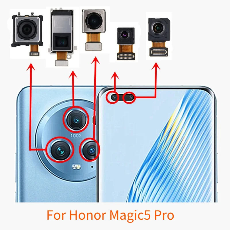 Selfie Front and Rear Back Camera For Huawei Honor Magic5 Pro Camera Module Backside View Replacement Spare Parts