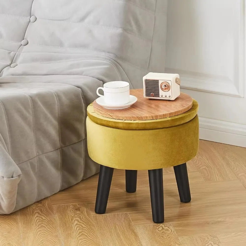 

Footstool Round footstool with removable lid Upholstered footstool Stepping stool Extra seating in the hallway Living room