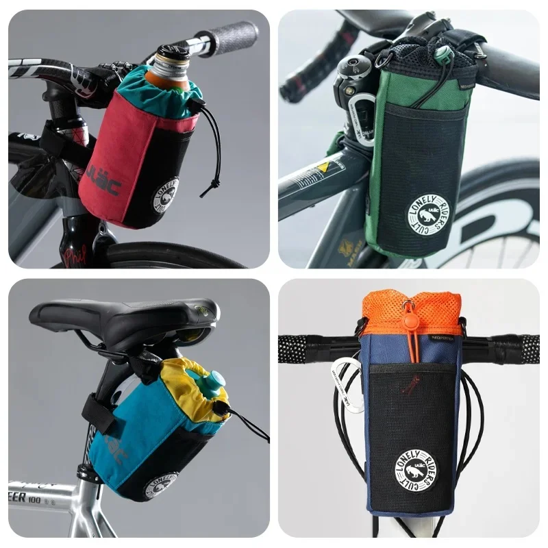 ULAC MTB Front Bar Kettle Pouch Heat Insulated Road Bike Water Bottle Bag Cycling Gear Storage Bagpack Bicycle Drink Cup Pannier