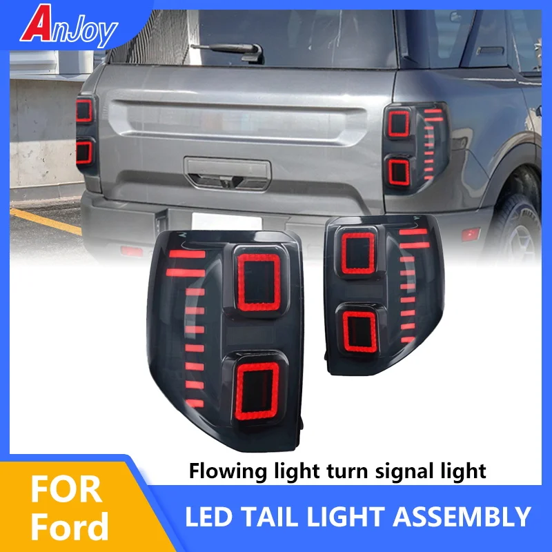 

1Pair LED Tail Light Assembly for Ford Bronco Sport 2020-2023 Sequential Turn Signals Start Up Animation Brake Reverse Light DRL