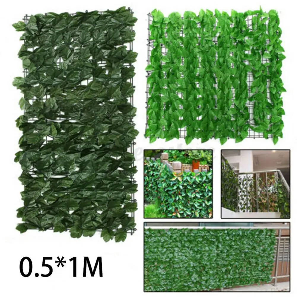 

Garden Plant Fence Artificial Faux Green Leaf Privacy Screen Panels Rattan Artificial Fence Leaf Wall Panels Grass Backdrop