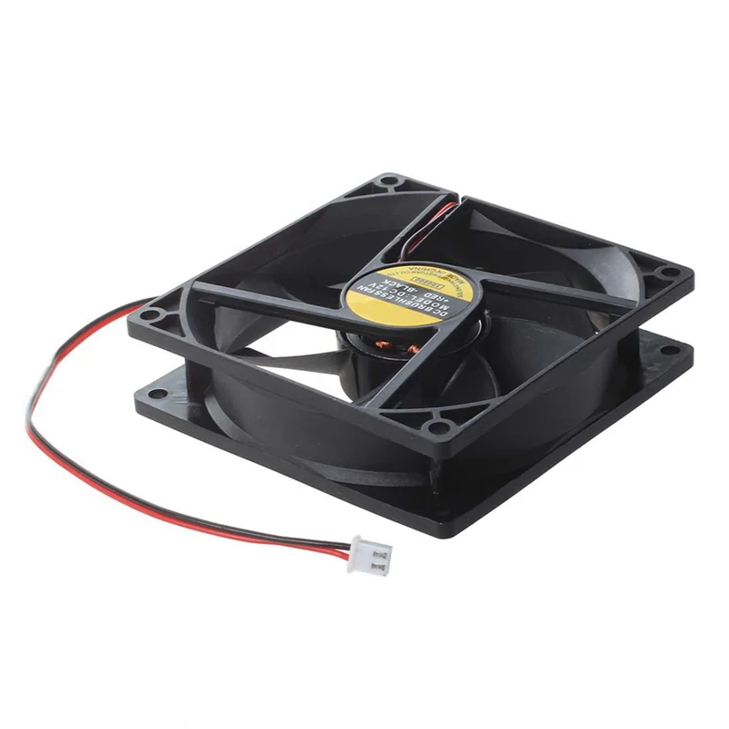 A14M 6X พลาสติกสีดําสแควร์ 9025 90 X 90 X 25 มม. DC 12V 0.25A พัดลมคูลเลอร์