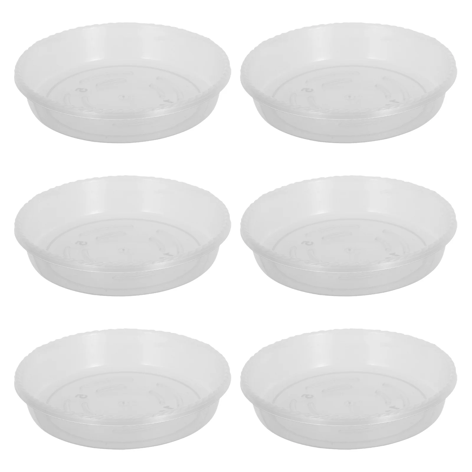 

6 Pcs Plant Water Tray Plants Garden Saucer Round Transparent Plastic Flower Drip Trays
