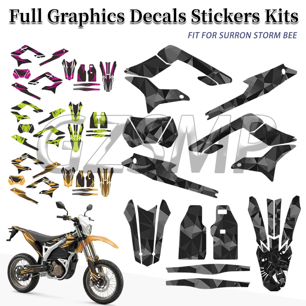 Motorcycle Background Decor Stickers Fit for Sur-Ron Surron Storm Bee 2023-2024 Motocross Graphics Decals Kit Custom