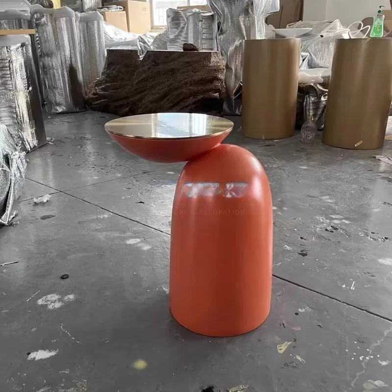 Light luxury orange orange sofa corner few high-end round high-end villa living room penguin side small coffee table