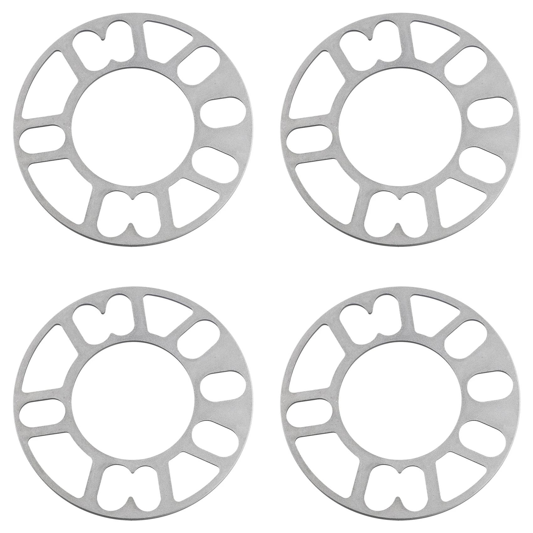 4Pcs Aluminum Wheel Spacers Shims Plate Auto Wheel Spacers 5mm Stud for 4X100 4X114.3 5X100 5X108 5X114.3 5X120