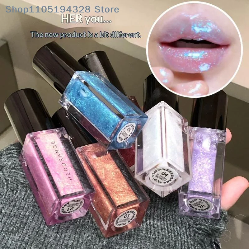 [MP]7 色カメレオングリッターリップグロス持続保湿半透明液体口紅シマーリップグレーズプランパーメイクアップ
