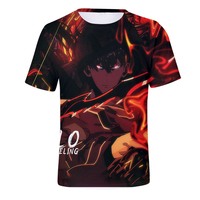 Solo Leveling Season 2: Arise from the Shadow Male Lead Cool Handsome Series Printed T-shirt Men's Casual Cosplay Clothing Top