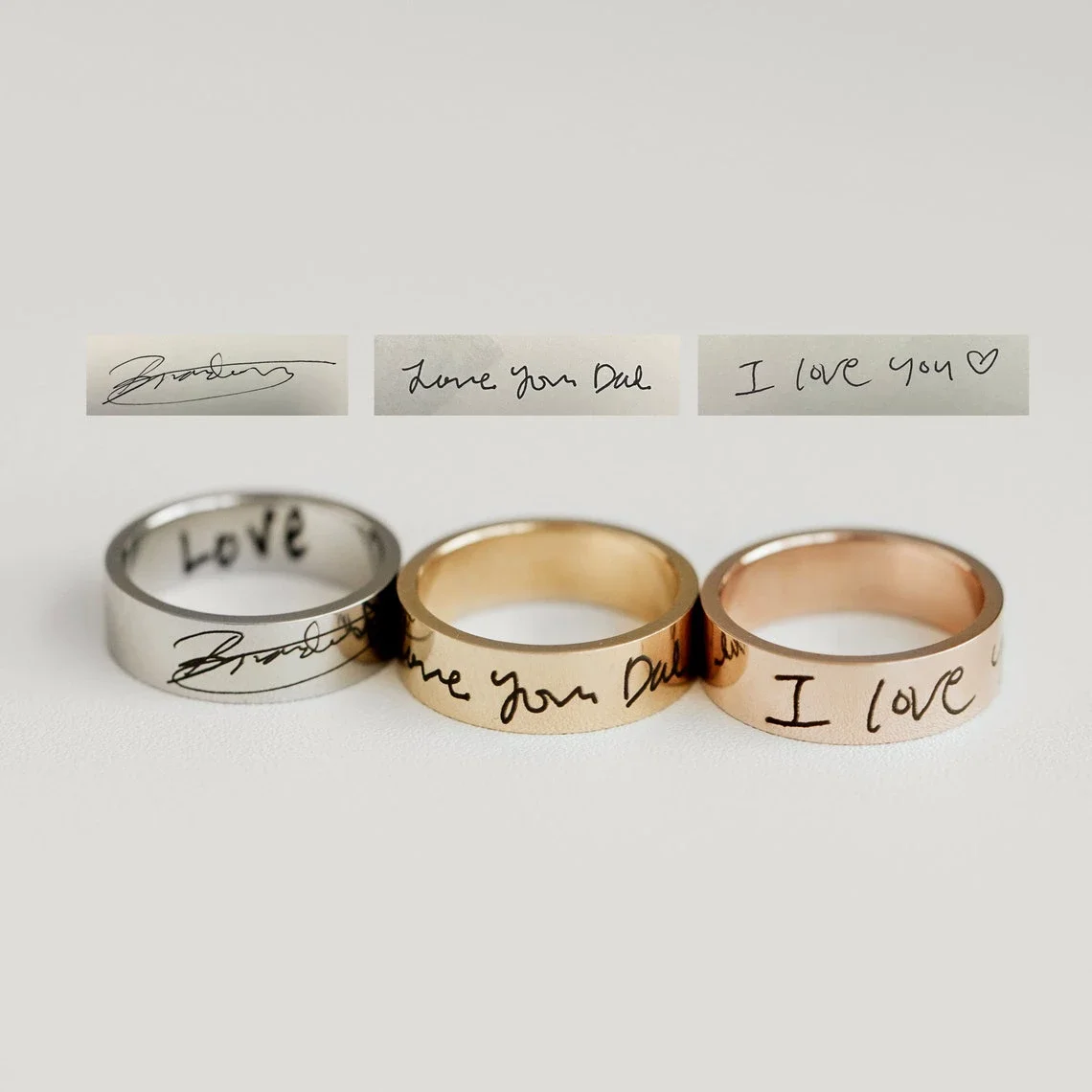 6Mm Gepersonaliseerde Roestvrij Stee Ring Gegraveerd Dikke Band Ringen Custom Handschrift Werkelijke Handtekening Ringen Voor Mannen Vrouwen Sieraden