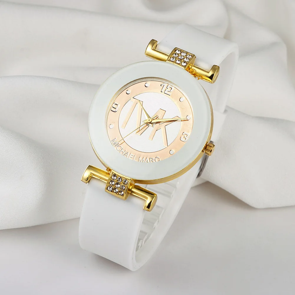 

Women's Watch Brand Fashion Diamond Silicone Watch Strap Watch Minimalist Clock Reloj W28