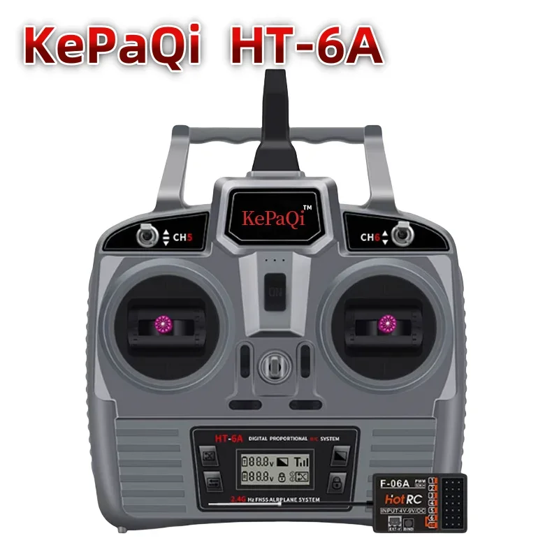 KePaQi RC HT-6A HT6A Radio 4.5-9V 2.4Ghz 6CH Transmitter PWM Remote Control With F06A Receiver For RC Aircraft Car Ship Tank