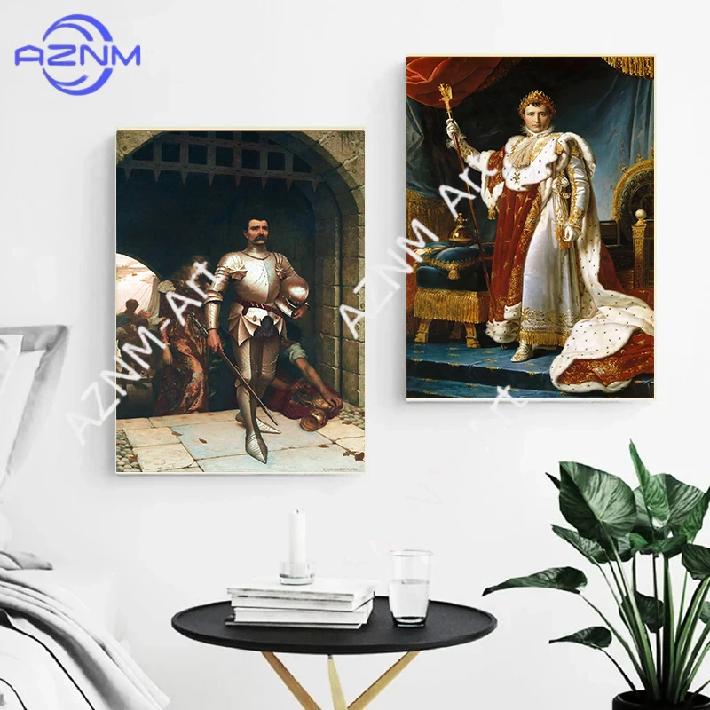 Obra de arte Vintage de Edmund Blair Leighton, pintura en lienzo con tema de caballero medieval, carteles artísticos de pared, decoración del hogar para sala de estar