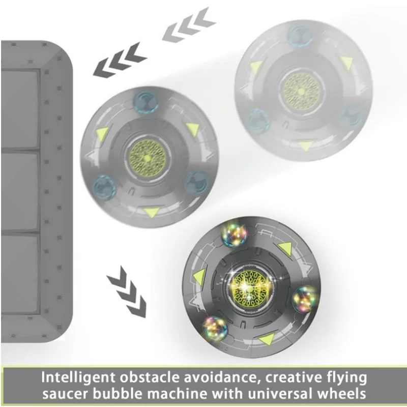 آلة فقاعة UFO القابلة لإعادة الشحن للأطفال ، ضوء عقبة التلقائي ، صانع فقاعة الموسيقى ، هدية الصيف في الهواء الطلق ، 32 حفرة
