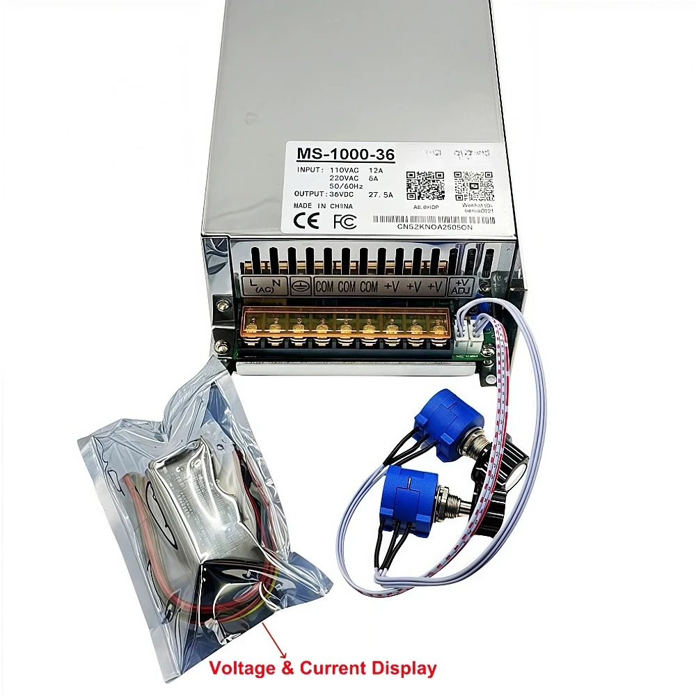 1000W Power Supply 0-12V 15V 24V 27V 30V 36V 48V  200V 110/220V Ac To Dc Smps