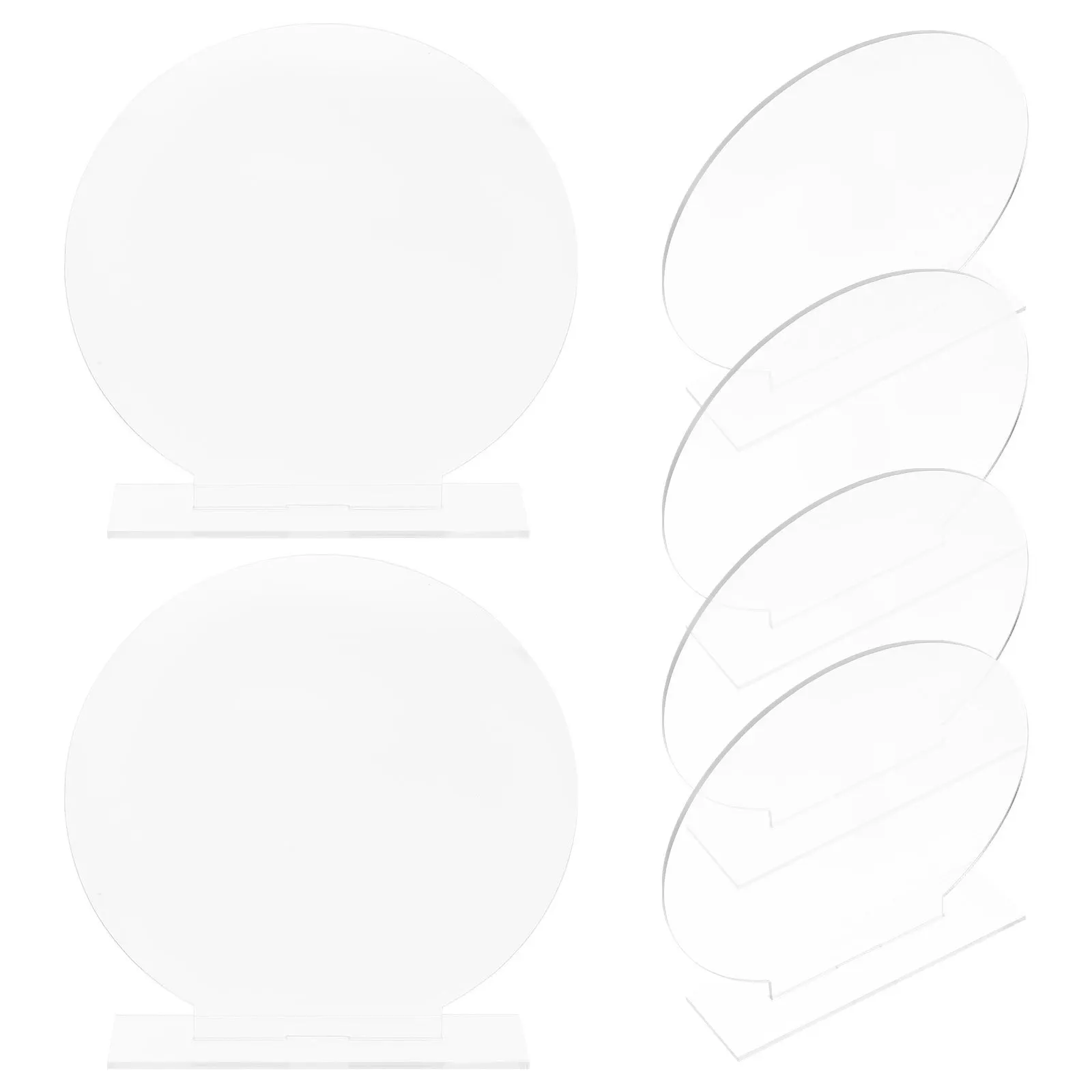 

6 set Acrylic Table Number Sign Clear Reusable Smooth Surface Wedding Party Event Table Placement Marker Stand Included Blank