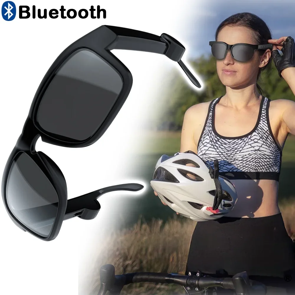 

Bluetooth Music Sunglasses IPX5 Waterproof Sweatproof Riding Glasses Outdoor Running Intelligent Call Headphones Voice Assistant