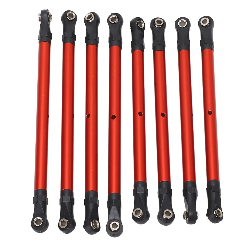 8Pcs Aluminum Alloy RC Link Rod Kit 1/10 Scale RC Cars Accessories RC Linkage Rods for Axial SCX10 1/10 RC Crawler