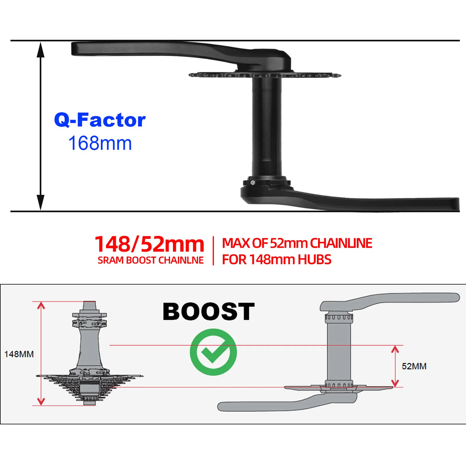 Walgun 1x11 12 Speed MTB Mountain Bicycle Crank Arm with Offset Chainring Crank replacement parts for urban mountain bicycles