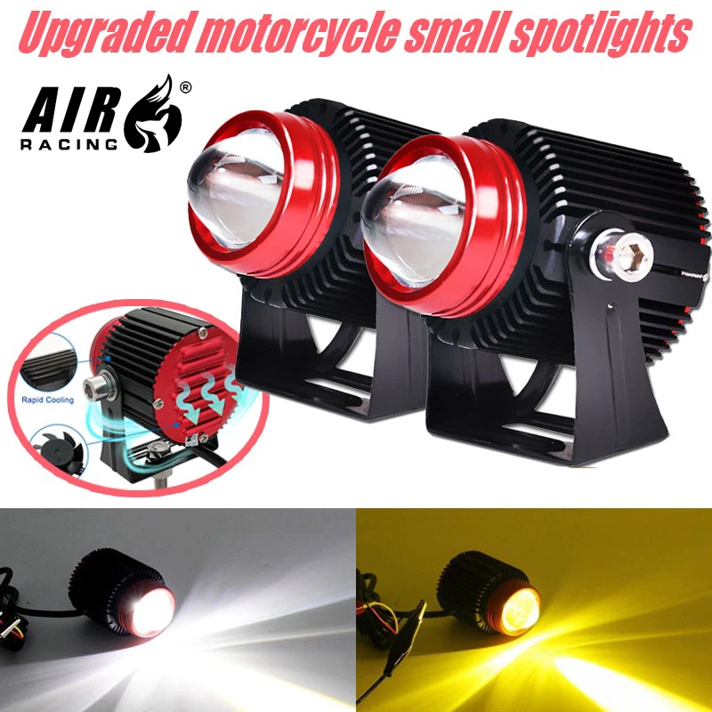 1/2Pcs V2 Original Dual Color Waterproof Mini Driving Light for Motorcycle Accessories Motor Part