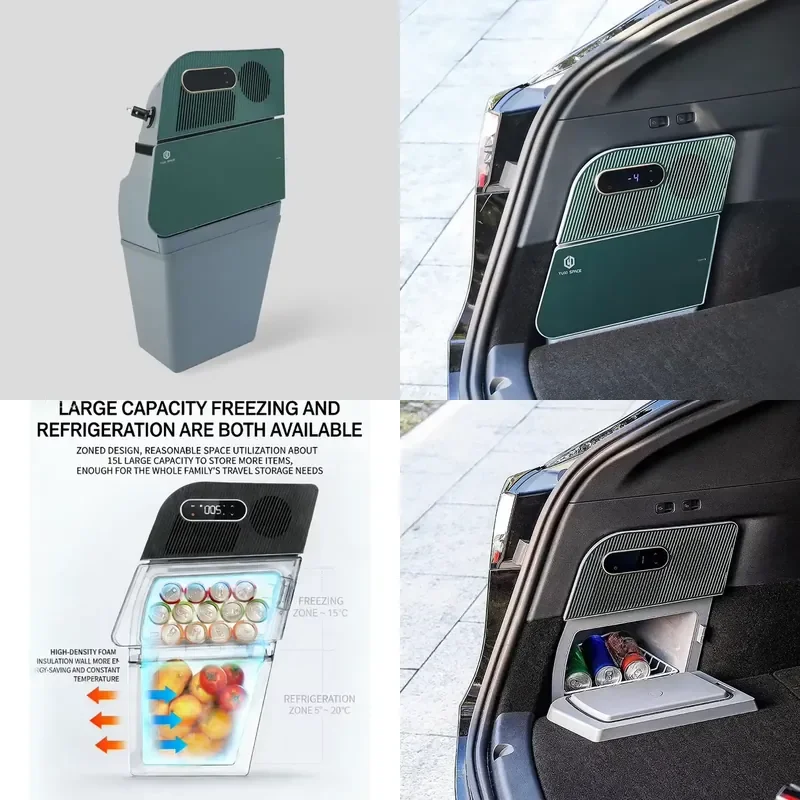 2026 Hot Sale New 15L Side Fridge Electronic Car Freezer for Model Y 12V Compressor Fridge Camping Compact Refrigerator for