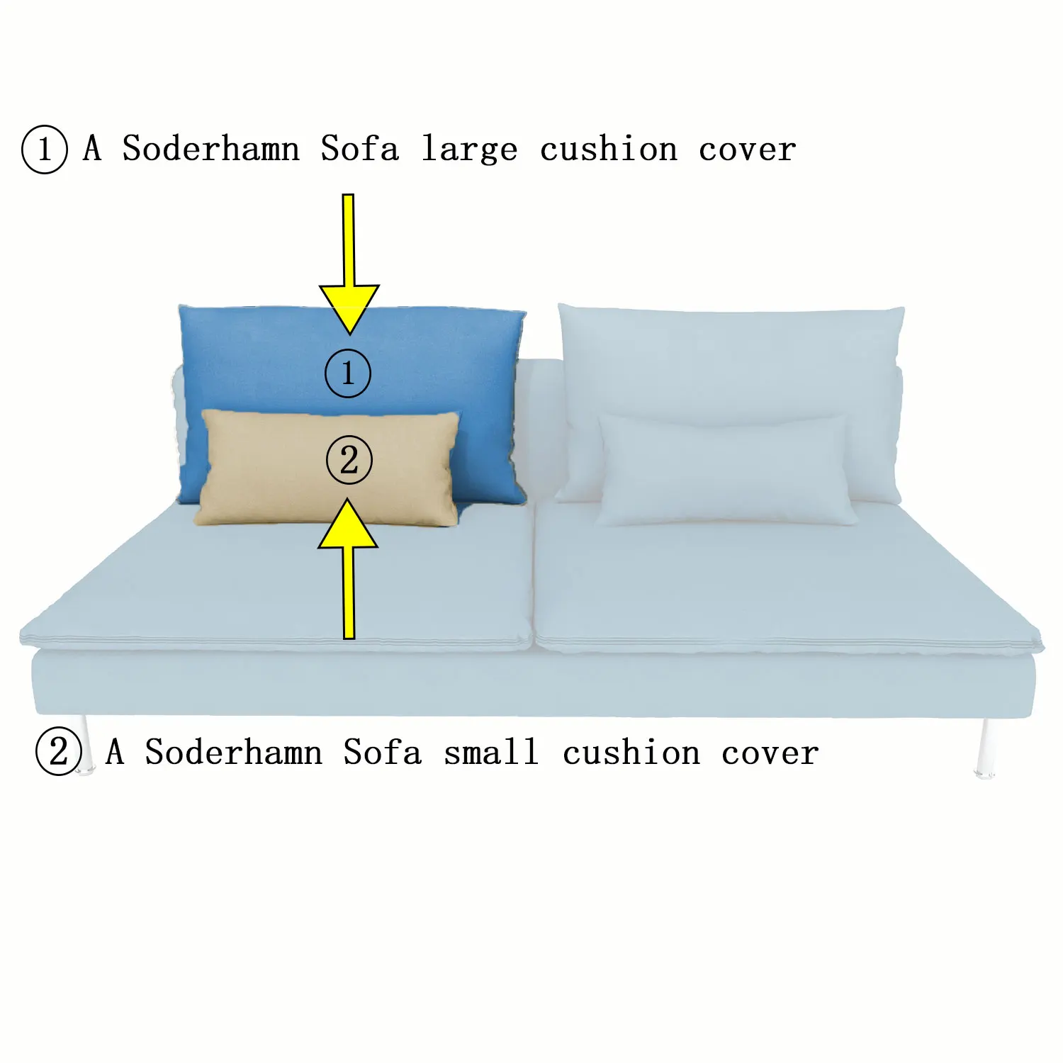 Funda de sofá para funda de cojín Soderhamn (SOLO funda de cojín), fundas de sofá para sala de estar, estilo general