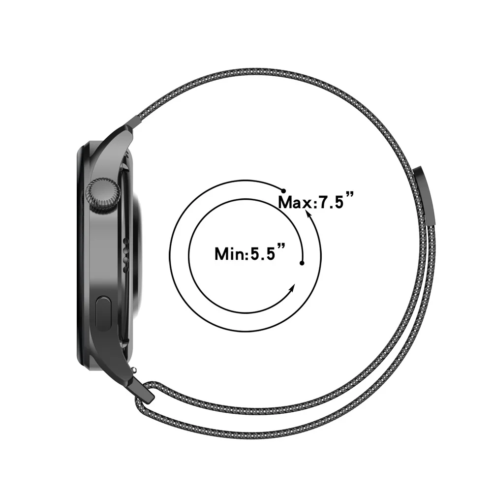 Watchband 22 مللي متر لهواوي الشرف ساعة GS3 الفرقة Milanese حلقة الفولاذ المقاوم للصدأ المغناطيسي مشبك الرياضة سوار ساعة اكسسوارات