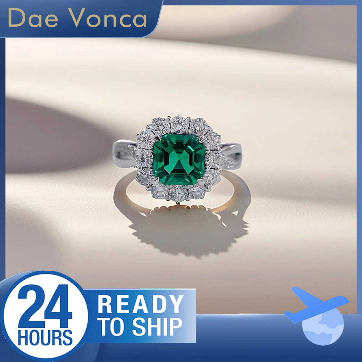 

Halo Style Lab Grown Emerald Engagement Ring 1.45ct Emerald-Cut Center Stone in PT950 Platinum Wedding Jewelry for Women