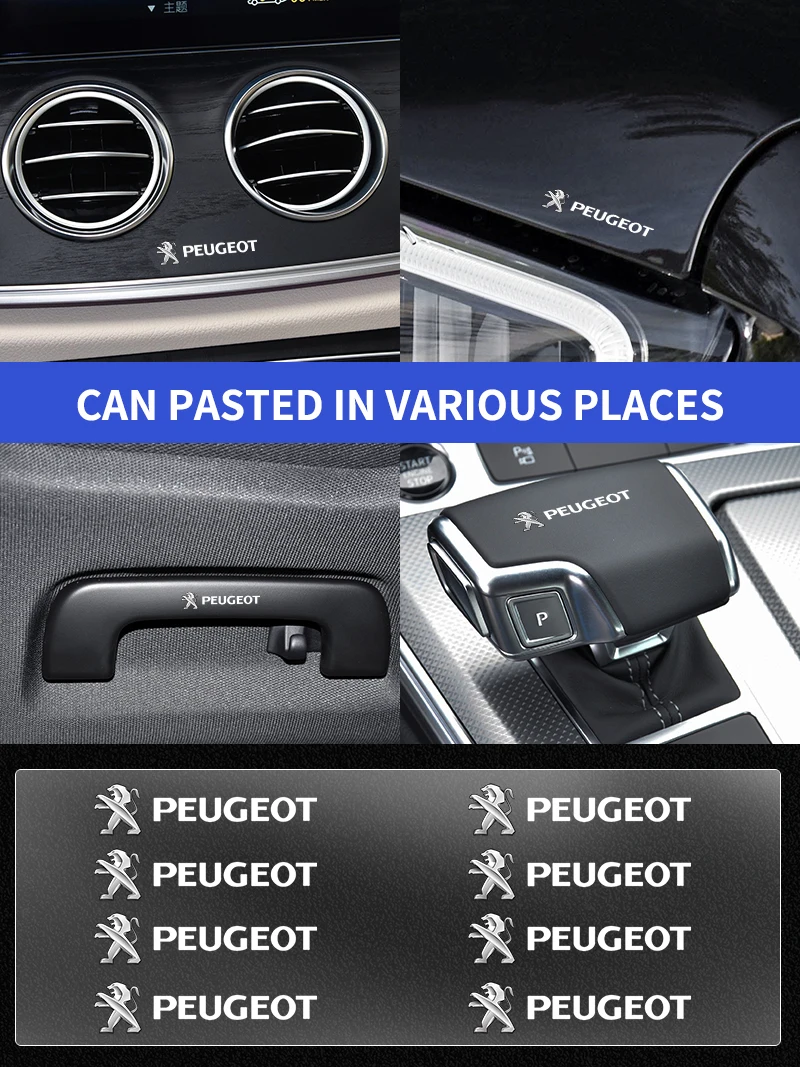 

Car Interior Sticker Central control Decal Emblem Badge Car Styling FitFor Peugeot 206 208 308 406 508 2008 3008 Boxer Traveller